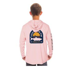 Southern Fin Apparel Kids Fishing Hoodie Shirt Long Sleeve Size Large NWOT